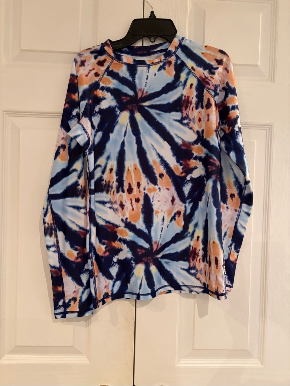 Molo Kids Long Sleeve Rashguard - Navy, Light Blue, Orange Tie-Dye